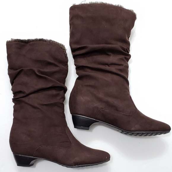 ⤵️⤵️New Moka Suede Furry Lining Winter Ankle Boots - Picture 4 of 4